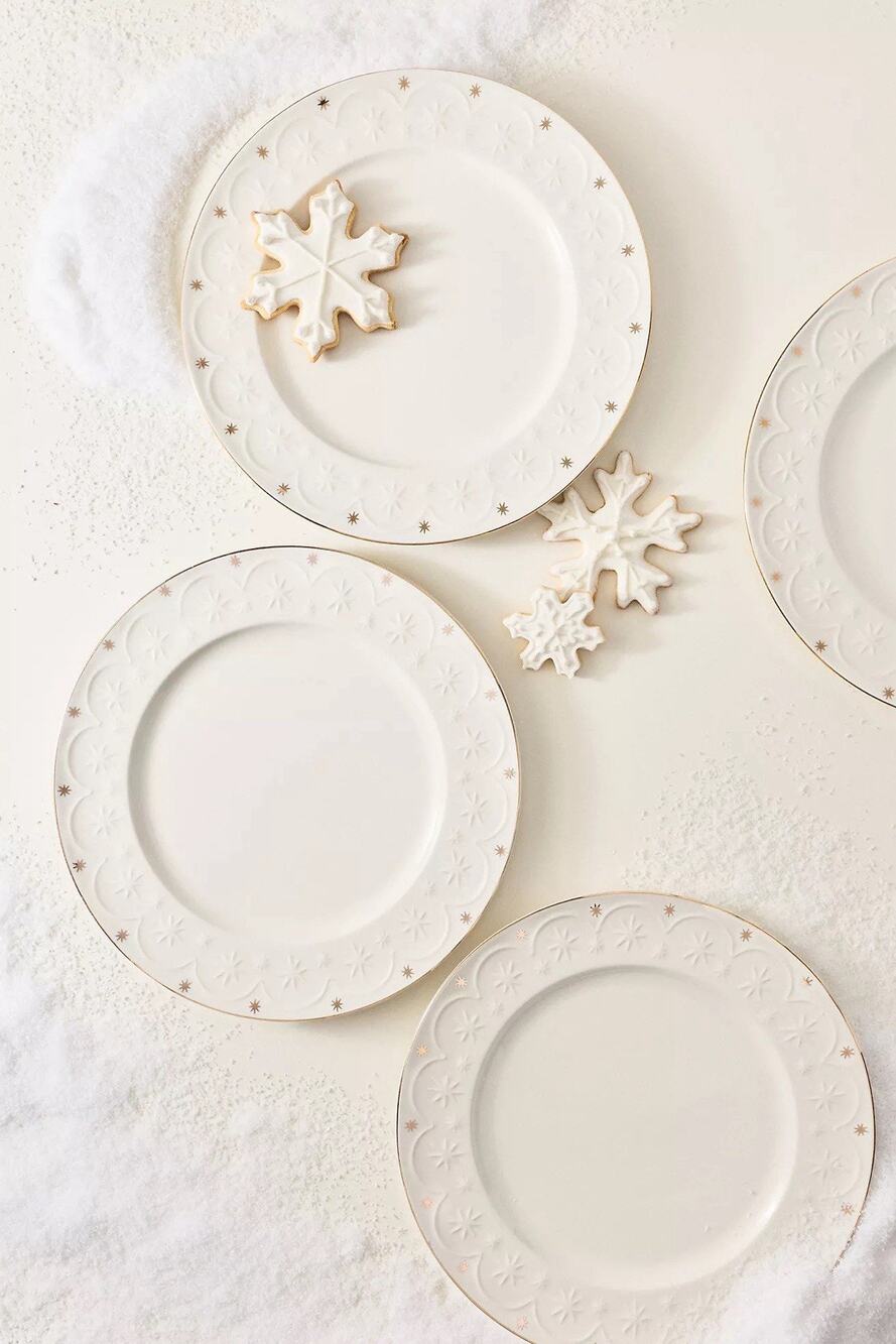 Anthropologie New York City Ballet Stoneware Dinner / Side Plates Set Of 8